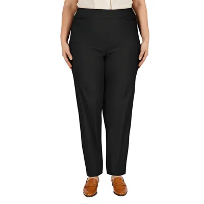 Alfred Dunner Plus Size Classic Allure Tummy Control Pull-on Short Length Pants In Black