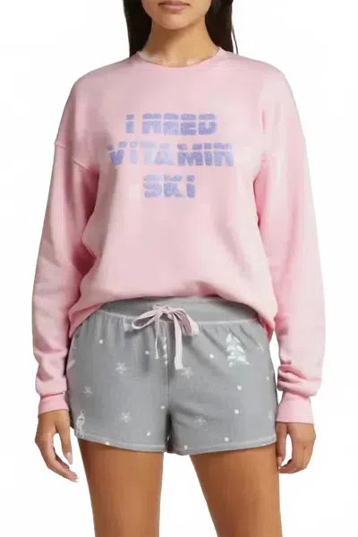 Pj Salvage Vitamin Ski Lounge Sweatshirt In Pink
