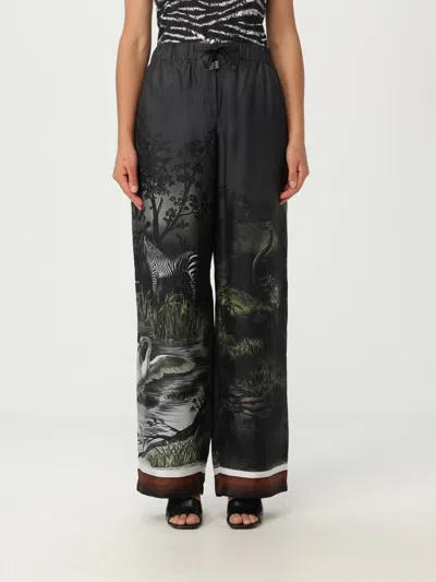 Attico Drawstring Waistband Printed Trousers Wide Leg