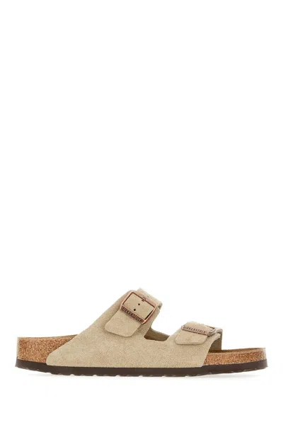 Birkenstock Arizona Slides Narrow Fit In Neutral