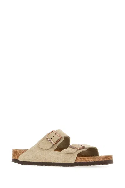 Birkenstock Arizona Slides Narrow Fit In Neutral