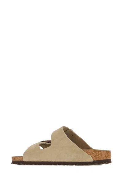 Birkenstock Arizona Slides Narrow Fit In Neutral