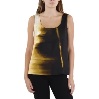 Donna Karan Womens Printed Satin Blouse In Multi