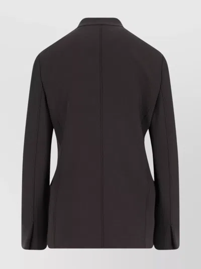Giorgio Armani Tailored Jacket With Double-breasted Button Detailing In Brown