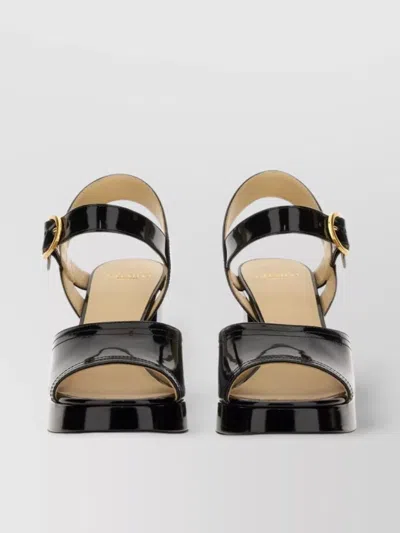 Valentino Block Heel Buckle Detail Open Toe Sandals