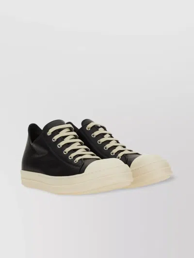 Rick Owens Low-top Round Toe Sneakers With Contrast Sole