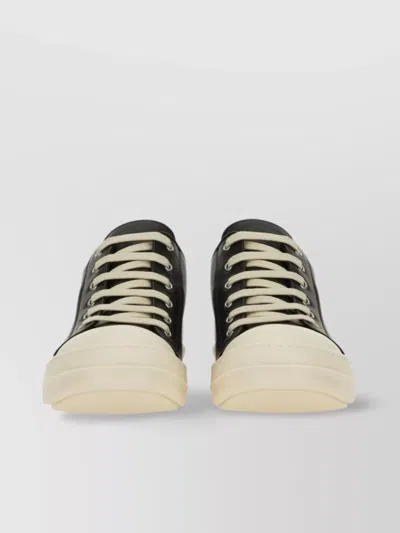 Rick Owens Low-top Round Toe Sneakers With Contrast Sole