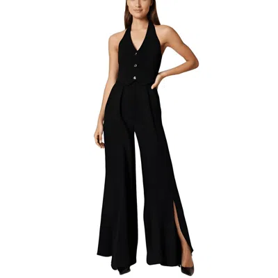 Alice And Olivia Robin Womens Halter Wide Leg Jumpsuit