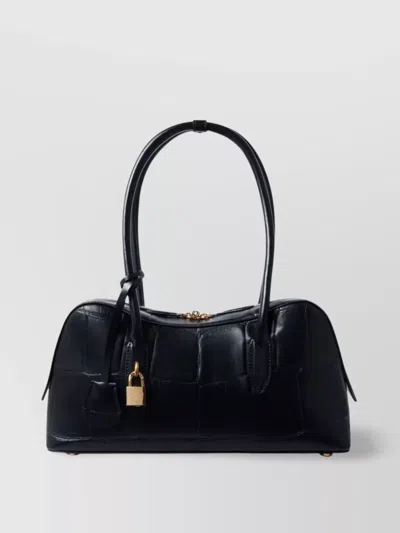 Stella Mccartney Croc-embossed Shoulder Bags Padlock Detail