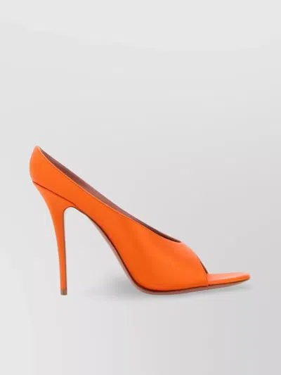 Amina Muaddi Satin Peep Toe Mules 105 Anok