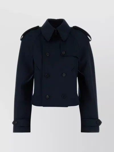 Alexander Mcqueen Wool Trench Coat Cropped Length