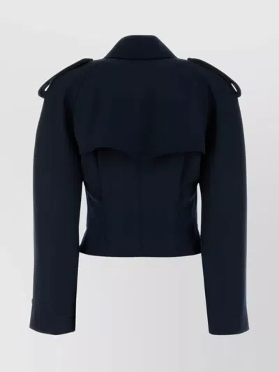 Alexander Mcqueen Wool Trench Coat Cropped Length