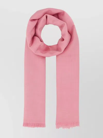 Alexander Mcqueen Soft Wool Blend Scarf With Fringed Edges