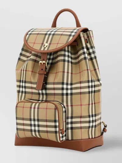 Burberry Printed Canvas Backpack Featuring Adjustable Straps