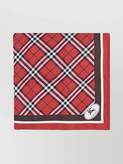 Burberry Hand-rolled Silk Checkered Scarf With Plaid Pattern