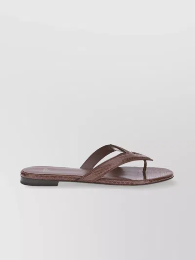 Fendi Ayers Leather Flip-flop Sandals