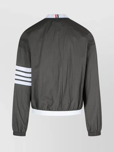 Thom Browne '4 Bar' Grey Polyester Jacket In Gray