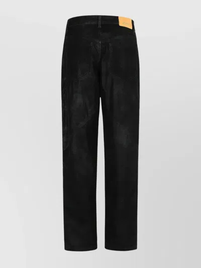 Isabel Marant Étoile Relaxed-fit High Waist Pants With Textured Surface In Black