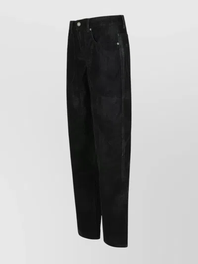 Isabel Marant Étoile Relaxed-fit High Waist Pants With Textured Surface In Black