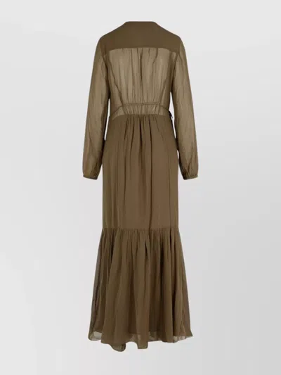 Isabel Marant Étoile Viscose Dress Button Detailing In Brown