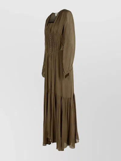 Isabel Marant Étoile Viscose Dress Button Detailing In Brown