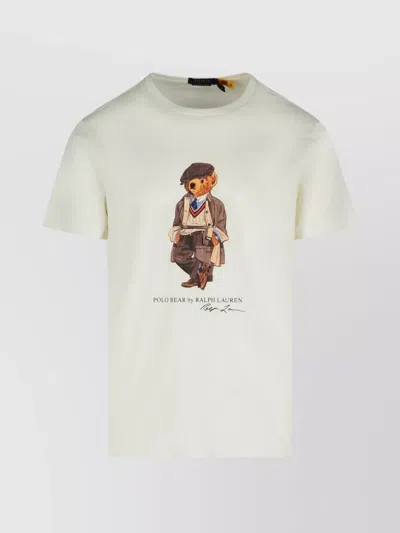 Polo Ralph Lauren White Polo Bear Custom Slim-fit T-shirt In Neutral