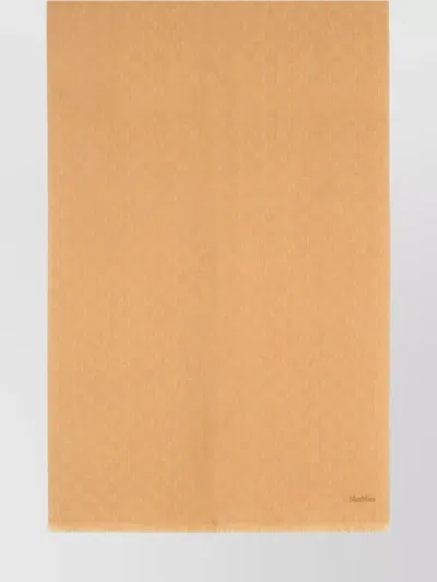 Max Mara 'magico' Wool Scarf With Fringed Edges And Monogram Pattern