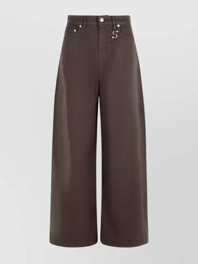 Sportmax Jeans With Belt Loops In Brown