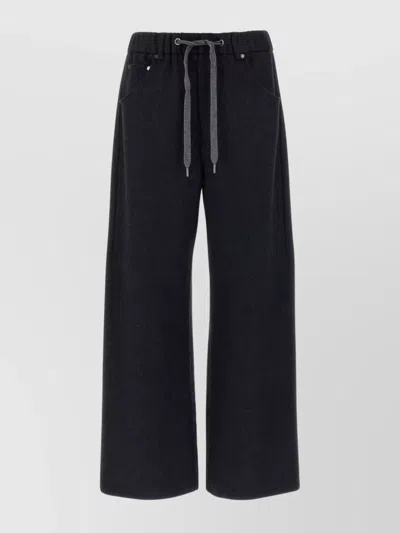 Brunello Cucinelli Wide Leg Flannel Trousers