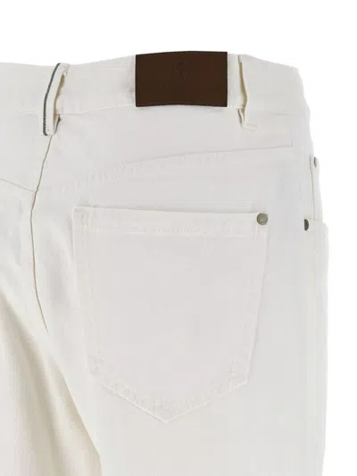 Brunello Cucinelli Contemporary Square Jeans White In White