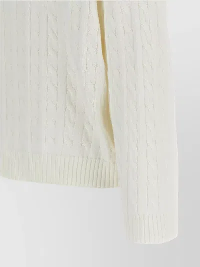 Brunello Cucinelli Braided Cotton Sweater Sweaters And Cardigans White In Neutral
