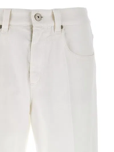 Brunello Cucinelli Contemporary Square Jeans White In White