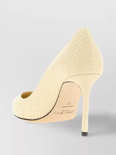Jimmy Choo Pointed Toe Stiletto Heel Textured Pattern Pumps