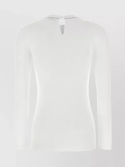 Brunello Cucinelli Ribbed Texture Crew Neck T-shirt In White