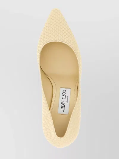 Jimmy Choo Pointed Toe Stiletto Heel Textured Pattern Pumps