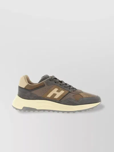 Hogan Perforated Lightweight Sneakers Rubber Sole In Gray