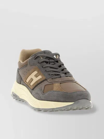 Hogan Perforated Lightweight Sneakers Rubber Sole In Gray