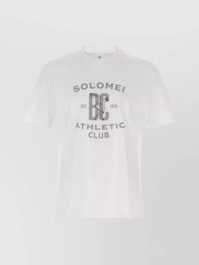 Brunello Cucinelli Crew Neck Graphic Print Short Sleeves T-shirt In White