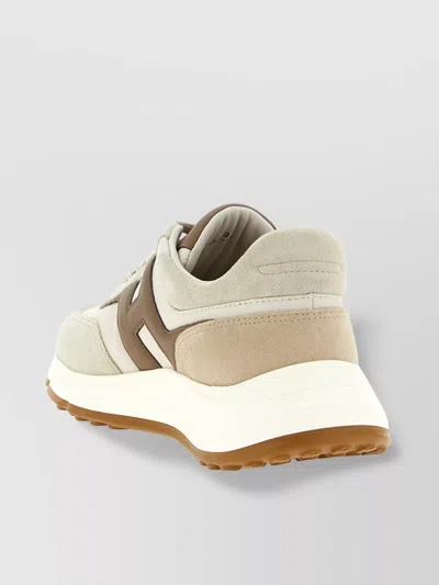 Hogan Lightweight Sneakers With Cushioned Collar And Suede Panels In Neutral