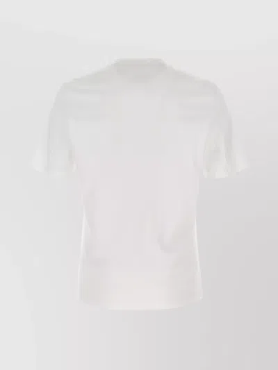Brunello Cucinelli Crew Neck Graphic Print Short Sleeves T-shirt In White