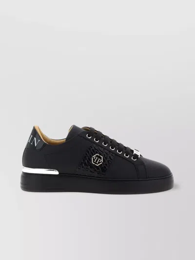 Philipp Plein 'rubber Sole' Sneakers With 'textured Panel'