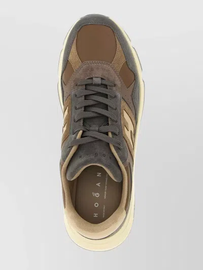 Hogan Perforated Lightweight Sneakers Rubber Sole In Gray