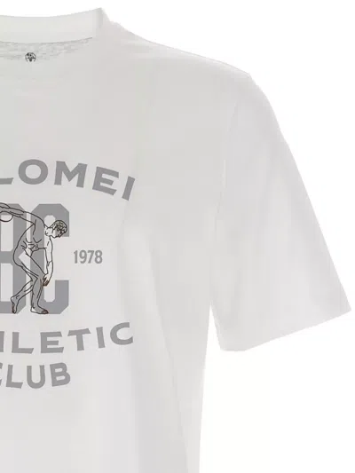 Brunello Cucinelli Crew Neck Graphic Print Short Sleeves T-shirt In White