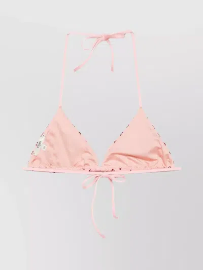 Fendi Triangle Top Swimsuit Adjustable Straps In Pink