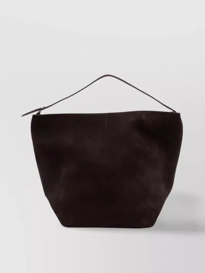 Totême Adjustable Suede Tote With Top Handle And Shoulder Strap
