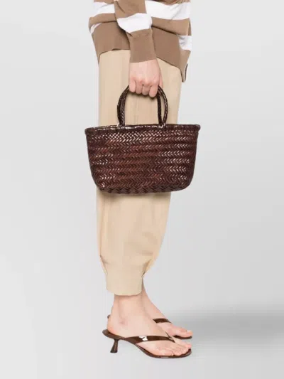 Dragon Diffusion Flat Interwoven Leather Tote Bag
