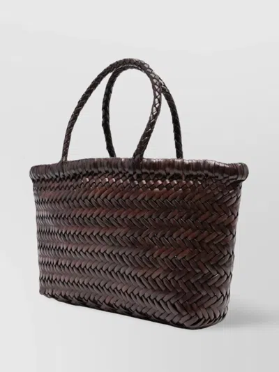 Dragon Diffusion Flat Interwoven Leather Tote Bag