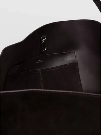 Totême Adjustable Suede Tote With Top Handle And Shoulder Strap