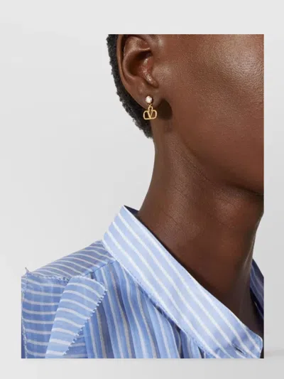 Valentino Gemstone Accent Stud Earrings With Gold-tone Finish In Gold