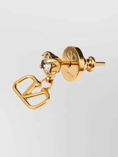 Valentino Gemstone Accent Stud Earrings With Gold-tone Finish In Gold